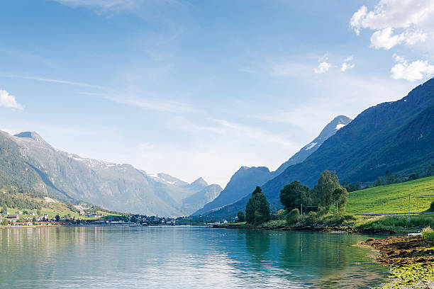 istock Nordfjord, Olden city, Norway 464065559