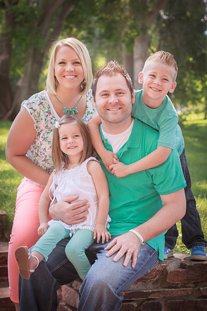 istock Happy family of four 464075833