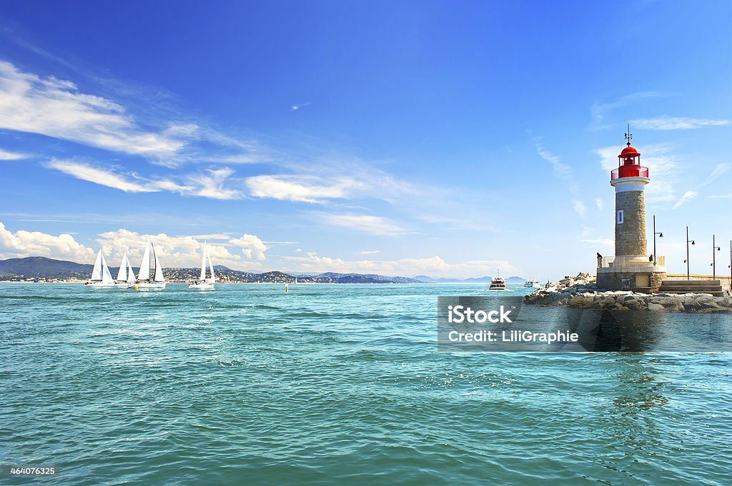 Lighthouse of St. Tropez. beautiful mediterranean landscape Lighthouse of St. Tropez. beautiful mediterranean landscape. french riviera, Cote d' Azur, France St Tropez Stock Photo