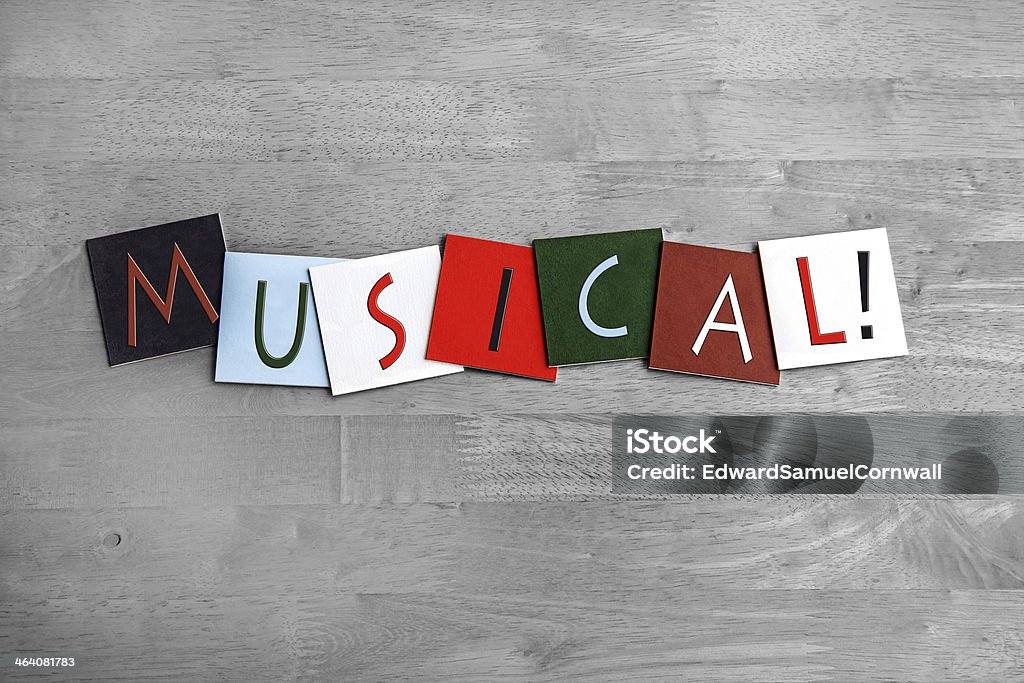 Musical, sign series for music, vocals, singing, dance, bands Musical, sign for music, vocals, singing, dance, bands and shows. Agreement Stock Photo