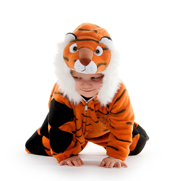 istock Baby boy in tiger costume 464085115