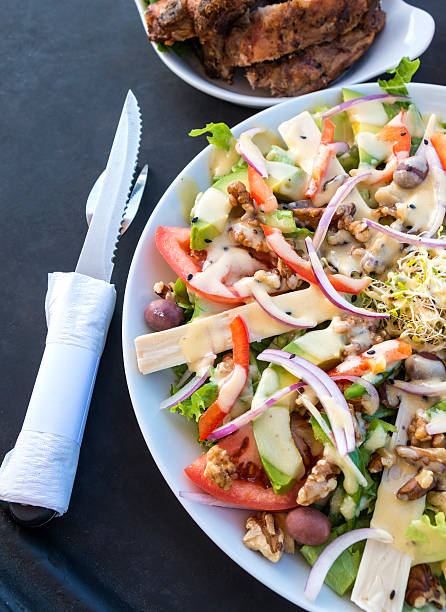 istock Salad and Barbecued Ribs 464096739