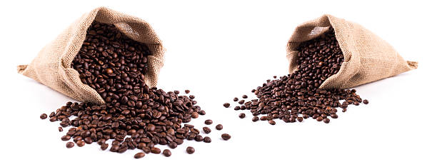 мешки с кофейных зерен кофе - coffee bag coffee bean canvas стоковые фото и изображения