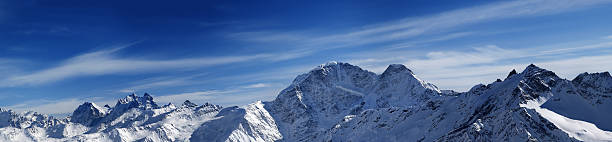 istock Panorama of winter mountains 464112763