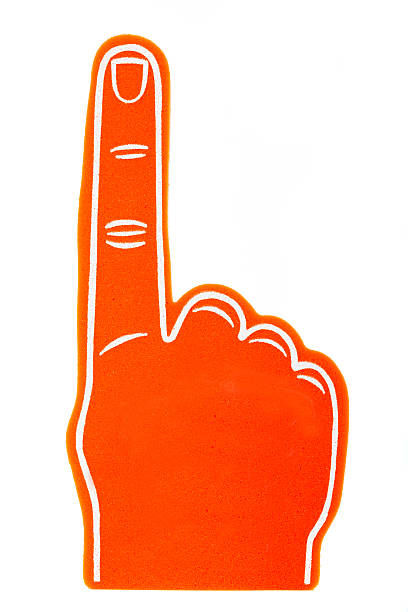 istock Foam fan finger on a white background 464150685