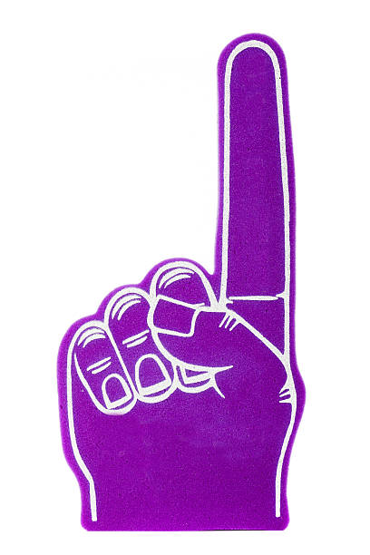 istock Foam fan finger on a white background 464150687