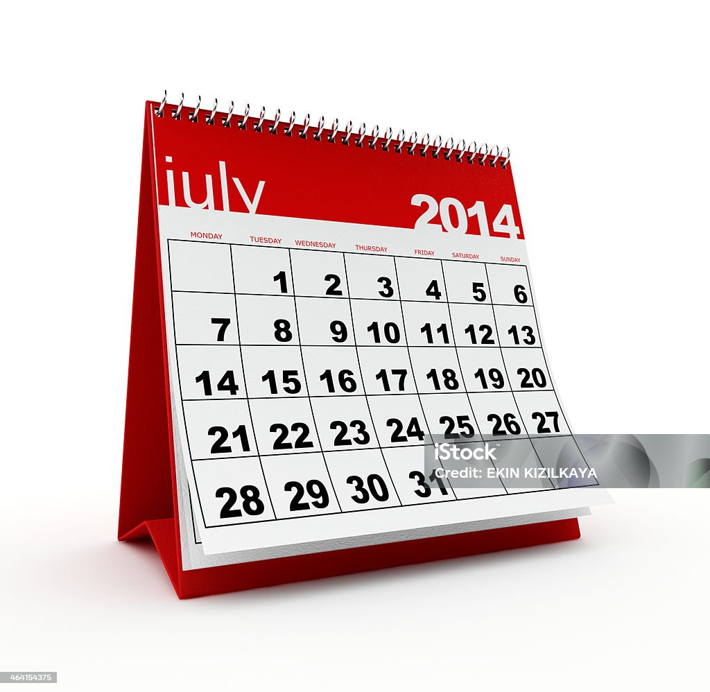 July 2014 calendar 2014 Stock Photo