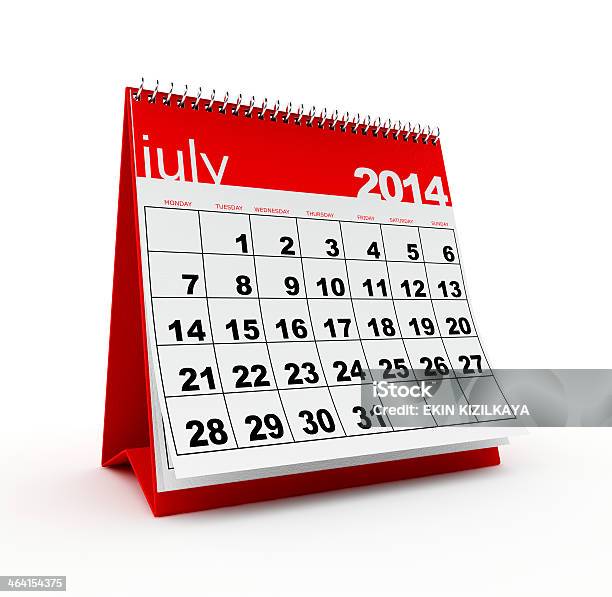 July 2014 Calendar Stock Photo - Download Image Now - 2014, Calendar, Calendar Date