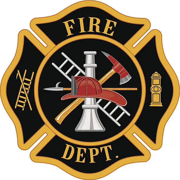 Vector illustration of Fire Department Maltese Cross