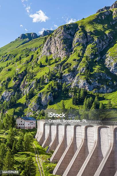 Dam In The Mountains Fedaia Pass Dolomites Stock Photo - Download Image Now - Alto Adige - Italy, Beauty, Beauty In Nature