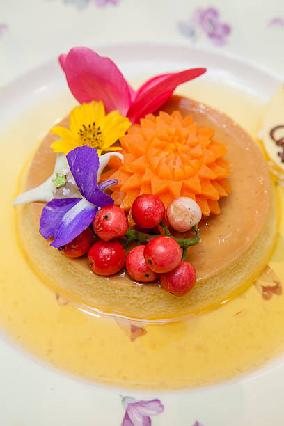 istock Delicious vanilla custard in syrup sauce 464160957