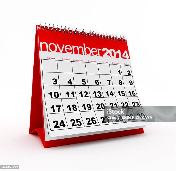 November 2014 Calendar Stock Photo - Download Image Now - 2014, Autumn, Calendar