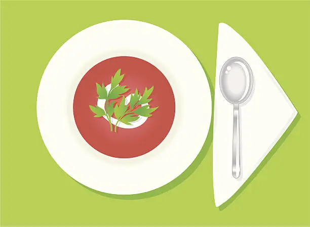 Vector illustration of nice tomato soup