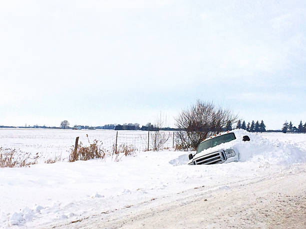 istock Truck Buried IN Ditch After Snowstorm 464176007