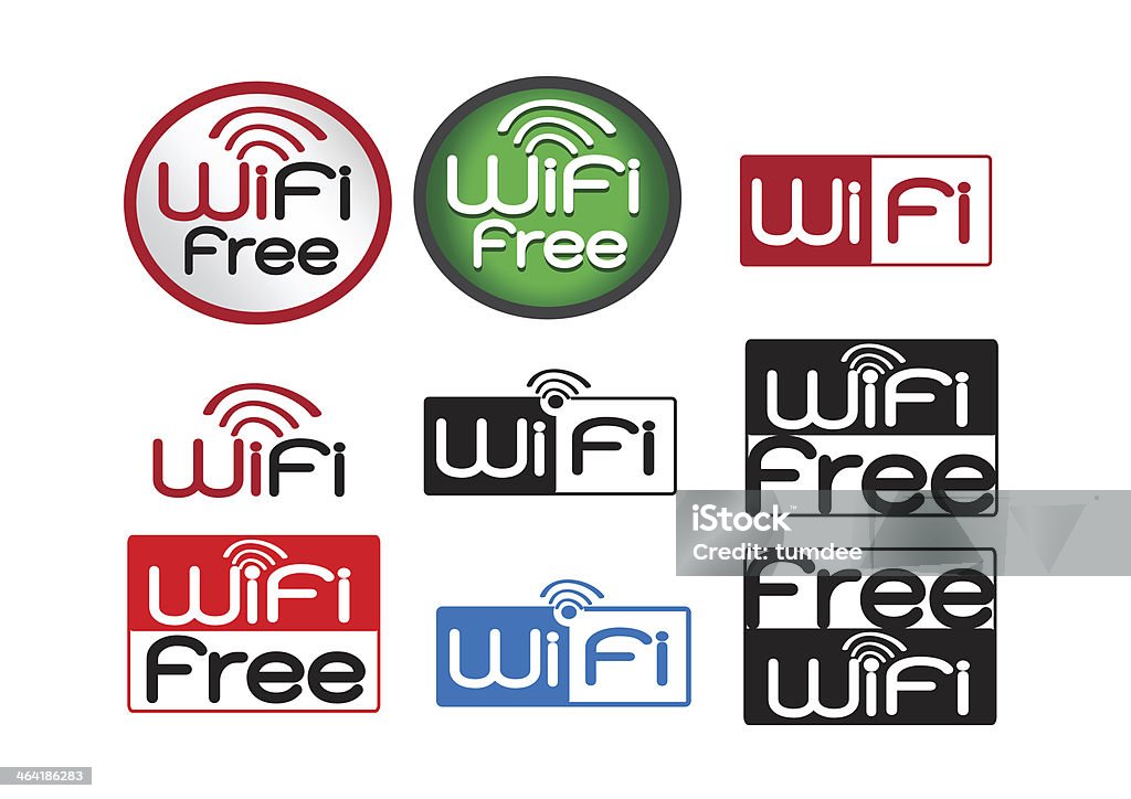 Zestaw ikon wi-fi dla biznesu - Zbiór zdjęć royalty-free (Biznes)