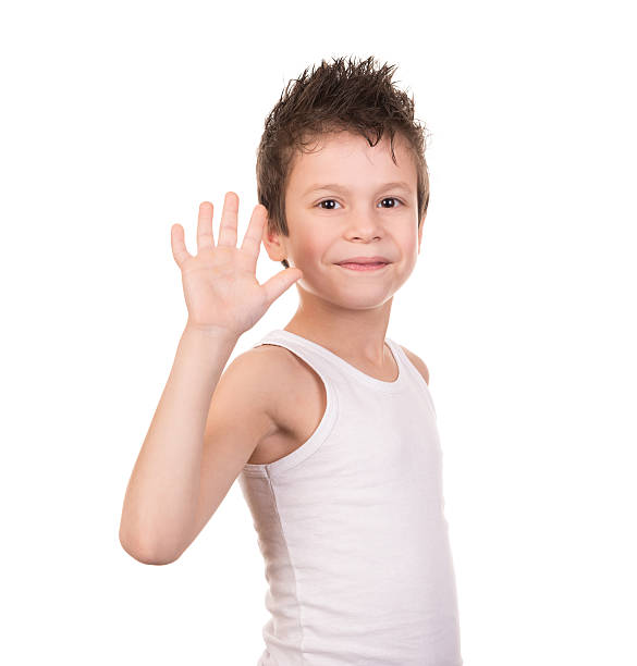 istock wet hair boy with emotion on white 464194709