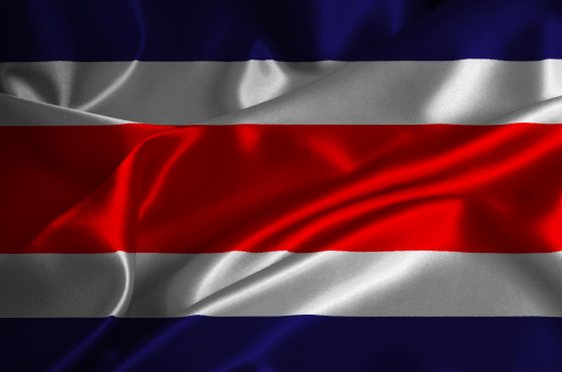 Costa Rica flag on satin texture.