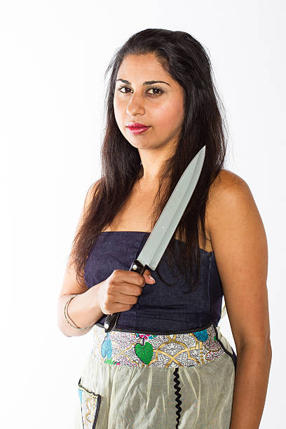 istock Indian Woman with Knife 464201123