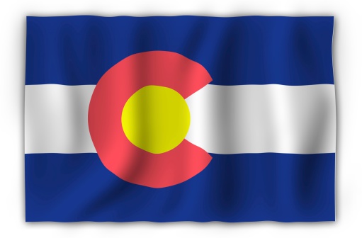 State of Colorado Waving Flag. Colorado State Symbol. United States of America.