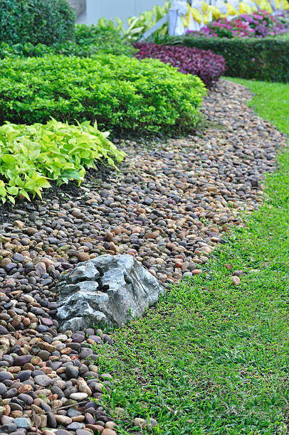 istock Beautiful landscaped yard and garden. 464201617