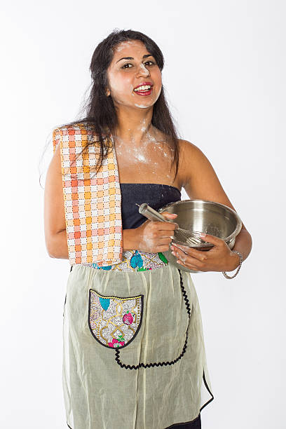 Indian Chef With Flour stock photo