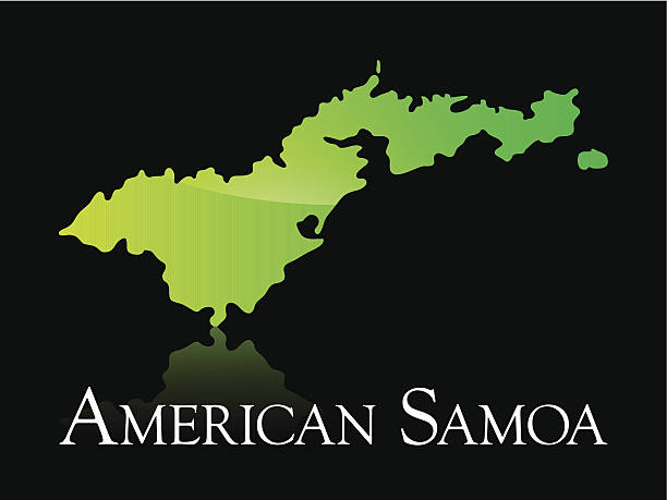 American Samoa green shiny map EPS 10 Vector illustration of American Samoa green shiny map. Used transparency. american samoa map stock illustrations