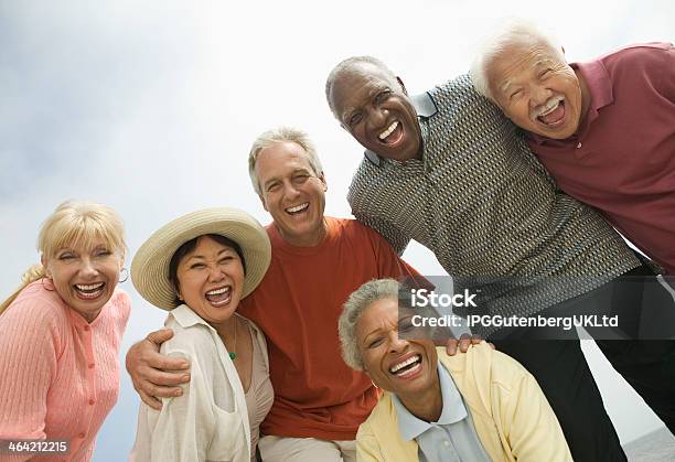 Group Of Friends Laughing Stock Photo - Download Image Now - Group Of People, Multiracial Group, Mature Adult