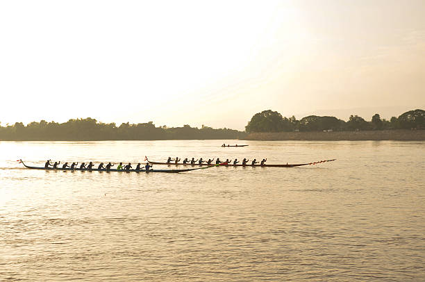 istock Traditional Thai long boats compete at Meakhong river 464218921