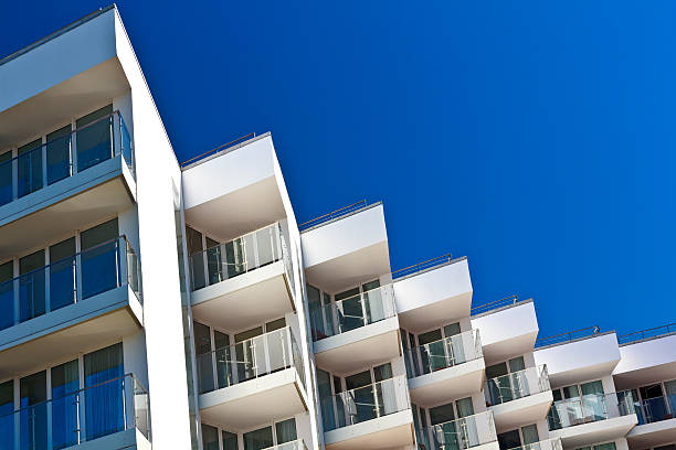 istock Rows of balconies in a apartment house 464221939
