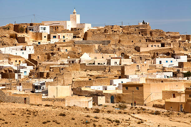 istock White and clay Tunisian village 464221955