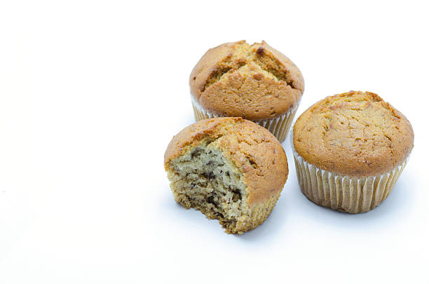 istock Banana cup cake isolated on white Background. 464222255