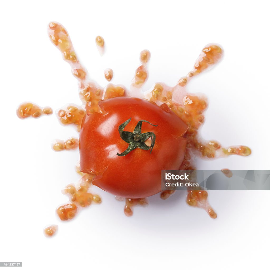 smash tomato crushed or splattered tomato isolated on white background Tomato Stock Photo