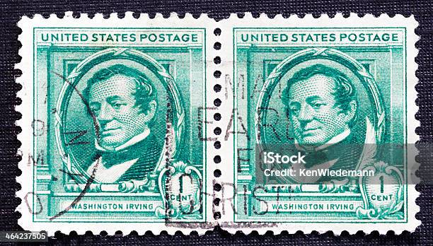 Washington Irving Stamp Stockfoto und mehr Bilder von 1940 - 1940, Briefmarke, Extreme Nahaufnahme