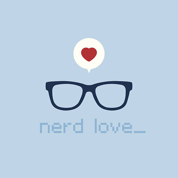 зануда love - nerd glasses stock illustrations