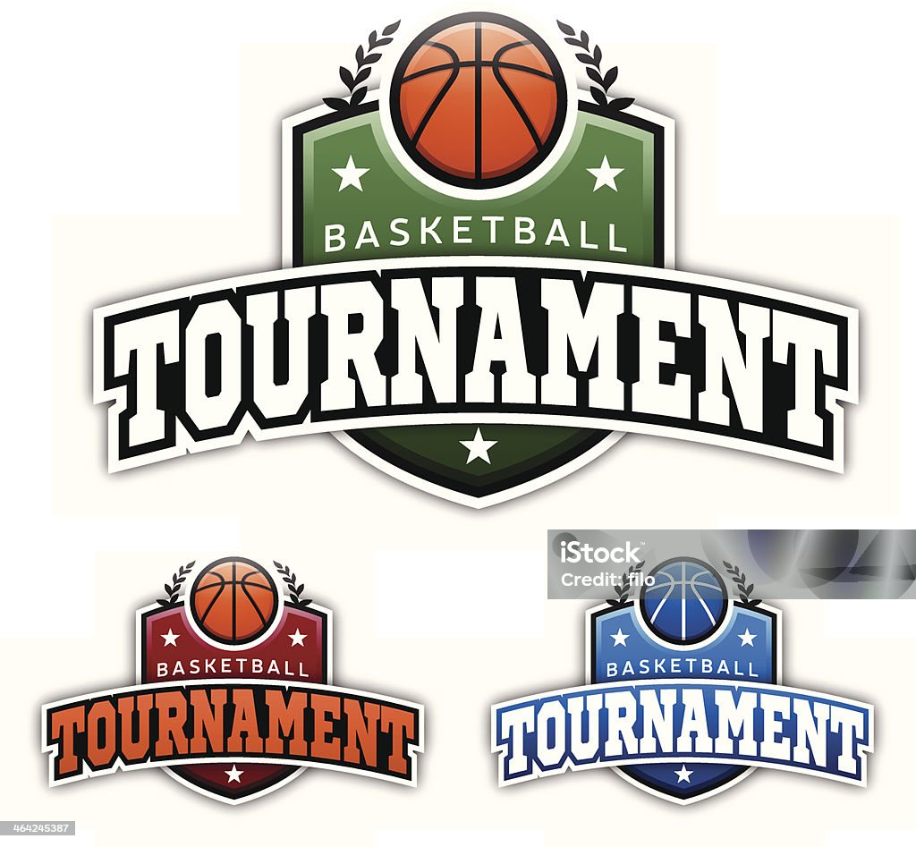 Torneo di basket badge - arte vettoriale royalty-free di Diagramma ad albero sportivo