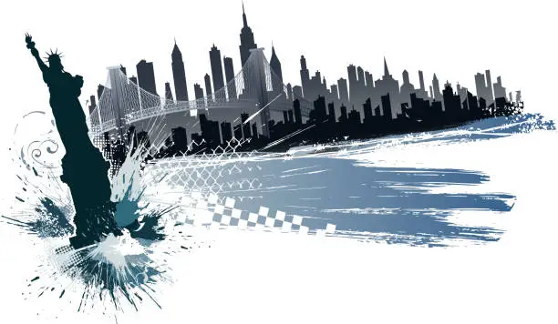 Vector illustration of grunge new york city