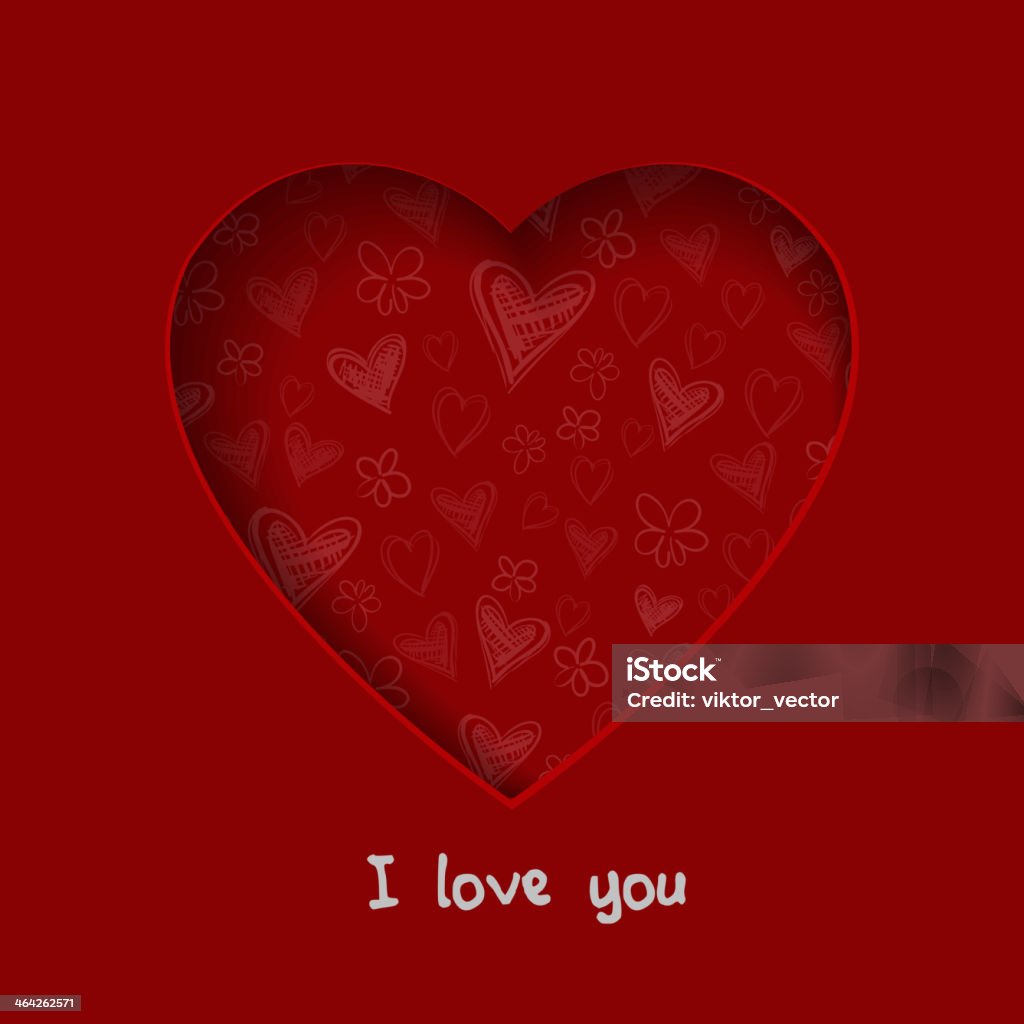 Бумага День святого Валентина карты с сердечками - Векторная графика Без людей роялти-фри