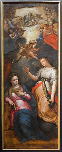 istock Mechelen - Annunciation scene from triptych Resurrection of Christ 464267095