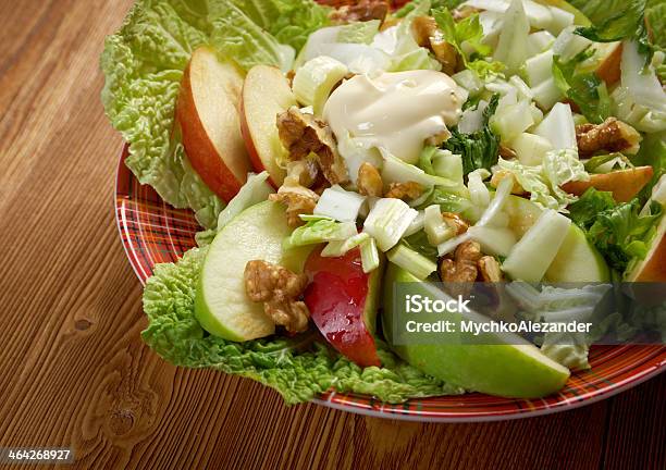 Waldorf Salad Stock Photo - Download Image Now - Appetizer, Celery, Crockery