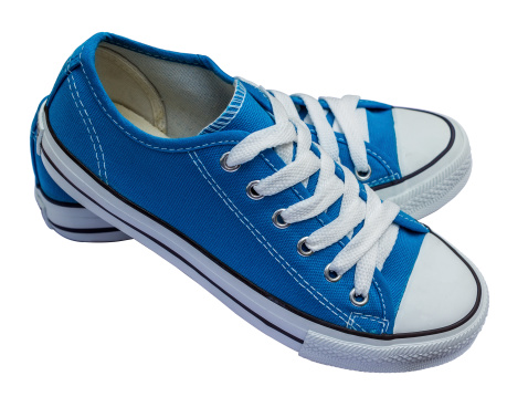 Blue Shoes Isolated On White Background Stock Photo - Download Image Now -  Blue, Fashion, Horizontal - iStock
