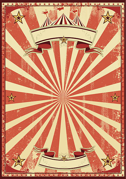 ретро красный цирк - circus tent stock illustrations