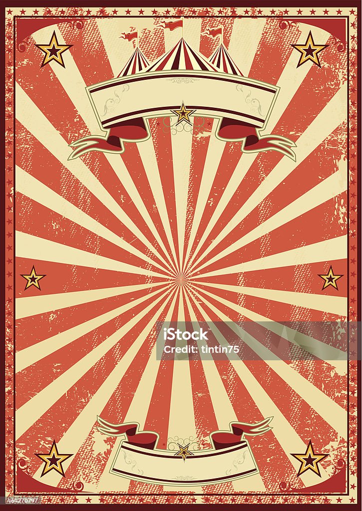 Red circus retro A red vintage circus background for a poster Circus stock vector