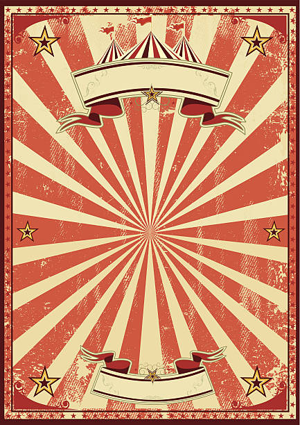 Red circus retro A red vintage circus background for a poster circus stock illustrations