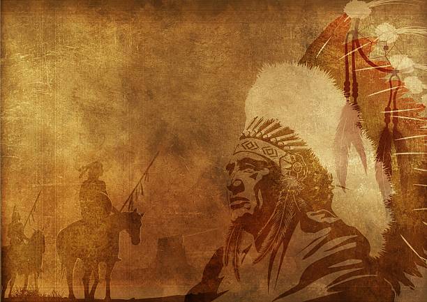 Native Americans Background vector art illustration