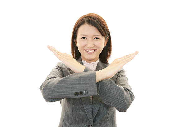 istock Asian business woman who doing X mark 464275773