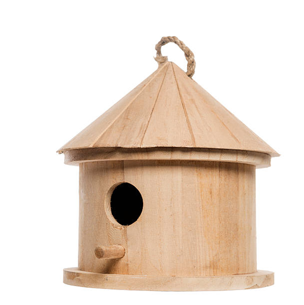 budka dla ptaków, na białym tle - birdhouse birds nest box isolated zdjęcia i obrazy z banku zdjęć
