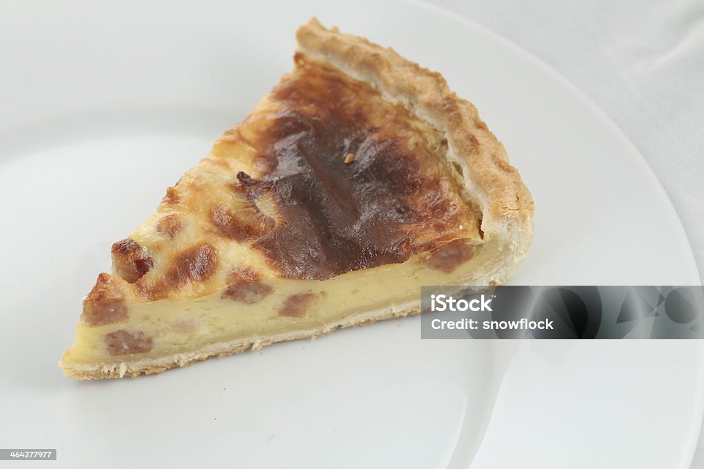 Fresh baked slice of quiche lorraine on a plate Animal Egg Stock Photo