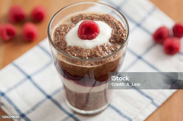 Chocolate Chia Pudding Dessert Stock Photo - Download Image Now - Brown, Cacao Fruit, Chia seed
