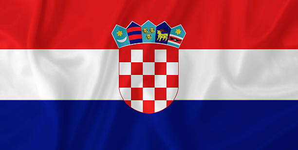 istock Croatia waving flag 464297223