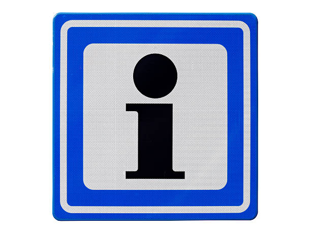istock Blue/white square traffic sign with black 